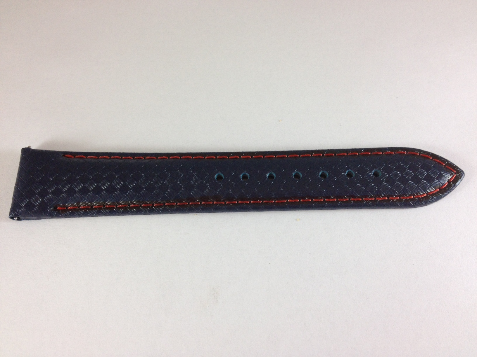 Black Carbon Fiber Strap with Orange Stitching