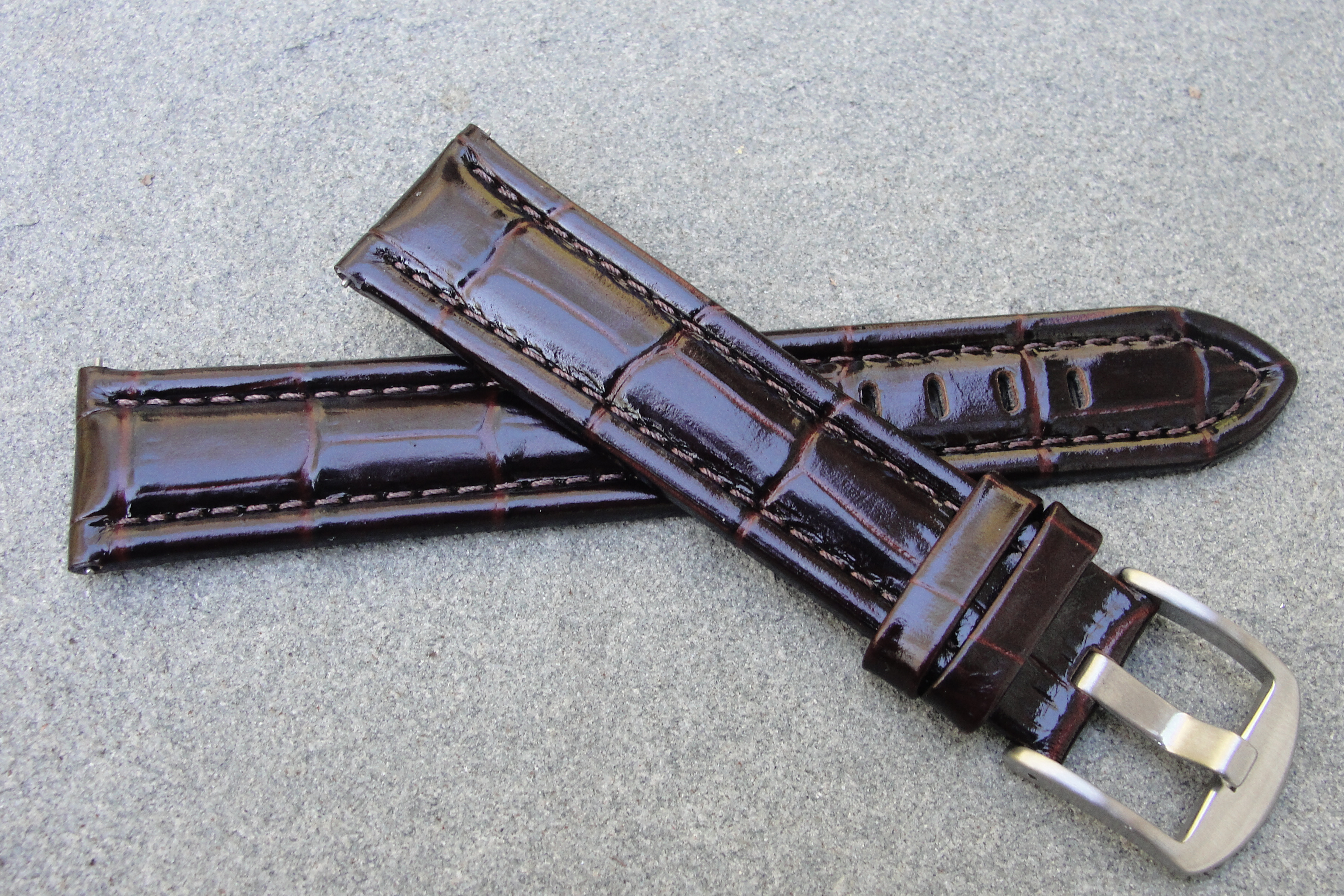 Croc Elite Brown Strap with Brown Stitch